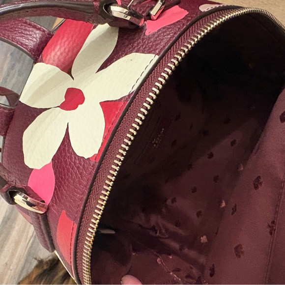 Kate Spade Burgundy and Cream Floral Backpack - Picture 8 of 13